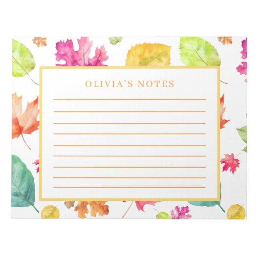 Bloc-note Feuilles d'automne (Devant)