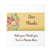 Bloc-note Feuilles d'automne Candy Bar Wrappers Faveurs (Devant)