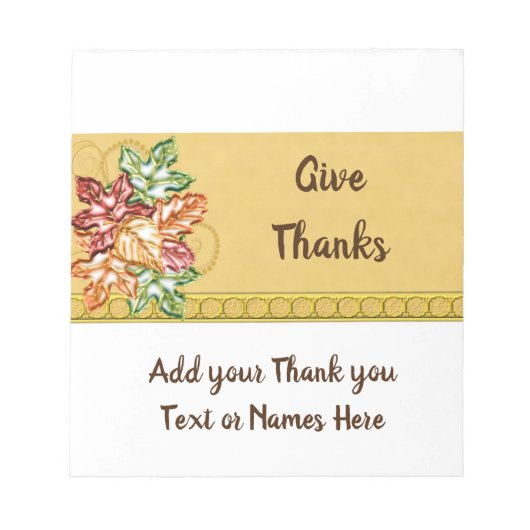 Bloc-note Feuilles d'automne Candy Bar Wrappers Faveurs (Devant)