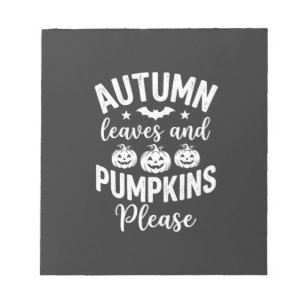Bloc-note Feuilles d'automne et citrouilles s'il vous plaît_
