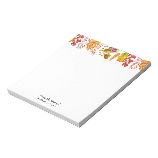 Bloc-note Feuilles d'automne et frontière de feuillage (Tourné)