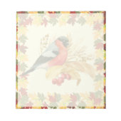 Bloc-note Feuilles d'automne et oiseau (Devant)