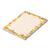 Bloc-note Feuilles d'automne sur ligné beige clair (Tourné)