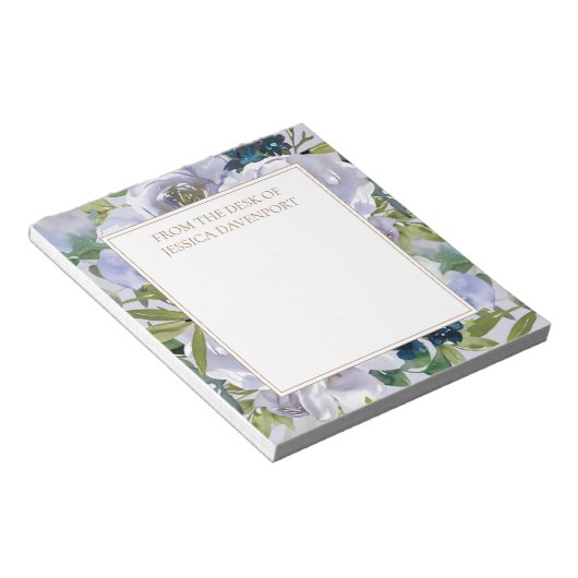 Bloc-note Feuilles de bureau bleu bleu foncé (Incliné)