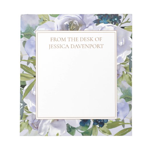 Bloc-note Feuilles de bureau bleu bleu foncé (Devant)