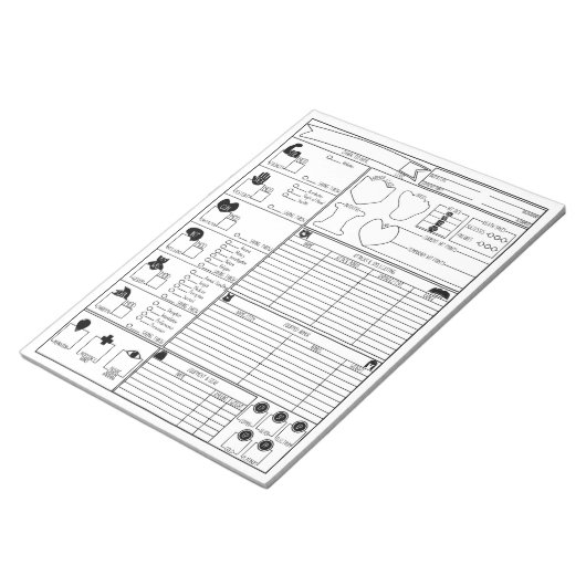 Bloc-note Feuilles de caractères (Incliné)