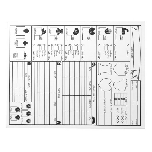 Bloc-note Feuilles de caractères (Devant)