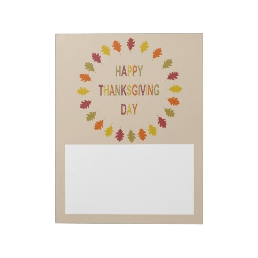 Bloc-note Feuilles de chêne de Thanksgiving (Tourné)