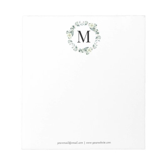 Bloc-note Feuilles de eucalyptus vert Botanique Mariage verd (Devant)