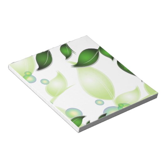 Bloc-note Feuilles de jardin frais sur blanc (Incliné)