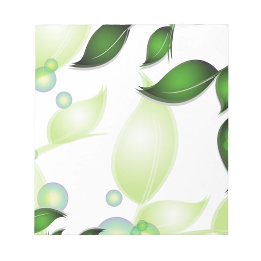 Bloc-note Feuilles de jardin frais sur blanc (Devant)