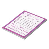 Bloc-note Feuilles de notes Bunco violet rose moderne (Tourné)