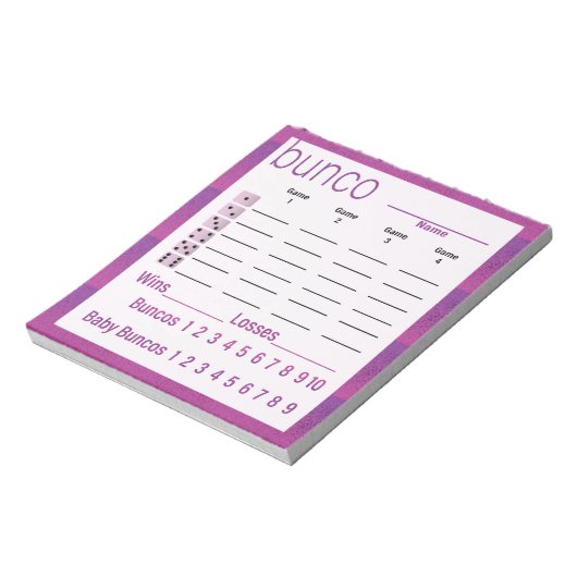 Bloc-note Feuilles de notes Bunco violet rose moderne (Tourné)
