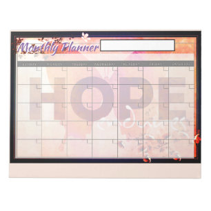 Bloc-note Feuilles de planner mensuel Hope