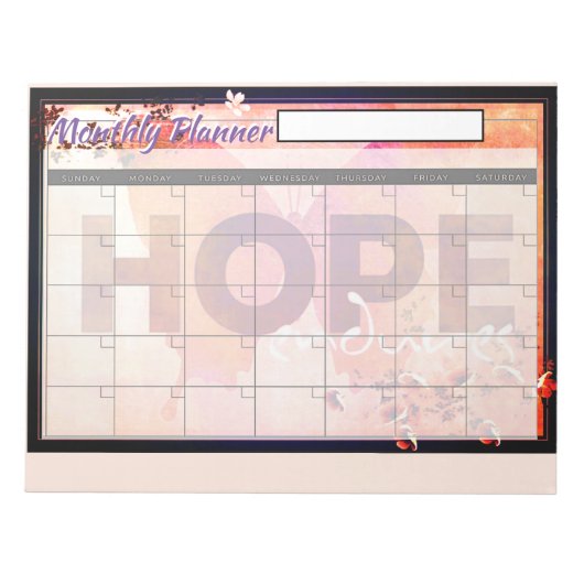 Bloc-note Feuilles de planner mensuel Hope (Devant)