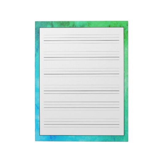 Bloc-note Feuilles de pratique d'écriture manuscrite Vert Bl (Tourné)