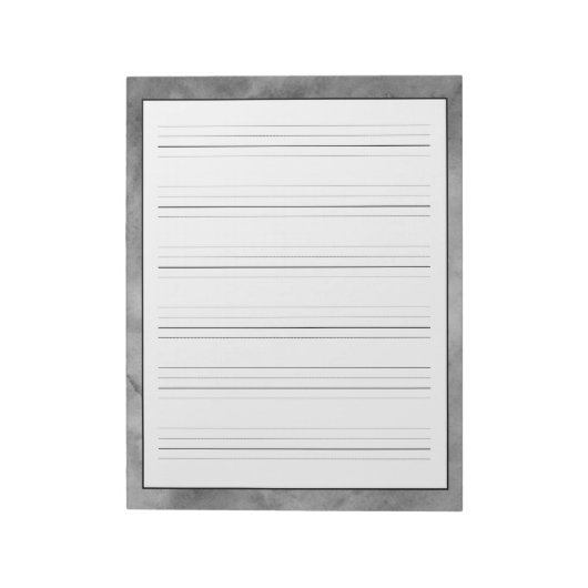 Bloc-note Feuilles de pratique d'écriture moderne gris aquar (Tourné)