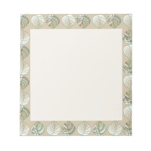 Bloc-note Feuilles de tête de poisson Champignons Vert Brown