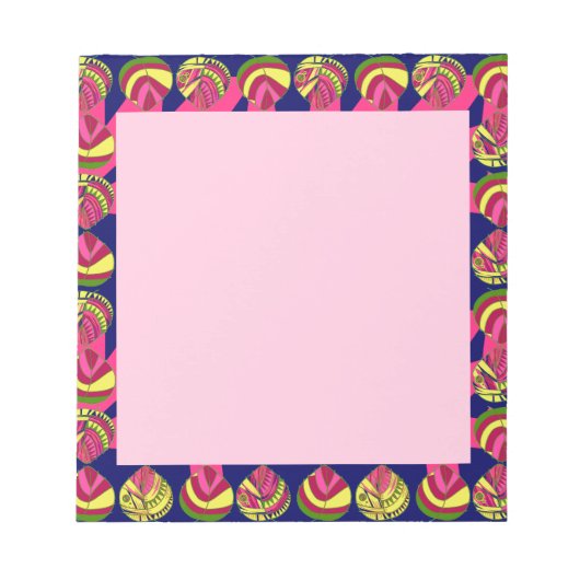 Bloc-note Feuilles de tête de poisson Jaune Magenta Vert (Devant)