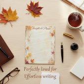 Bloc-note Feuilles d'érable alignées d'automne
