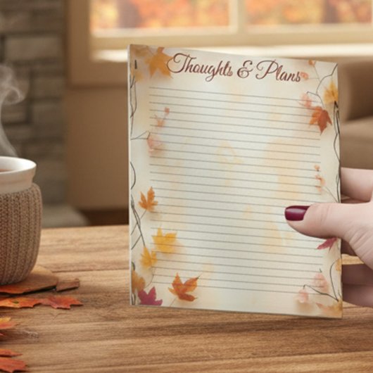 Bloc-note Feuilles d'érable alignées d'automne