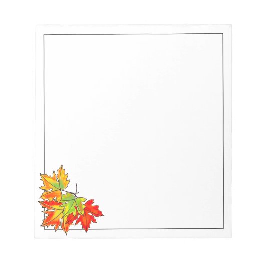 Bloc-note Feuilles d'érable multicolores (Devant)