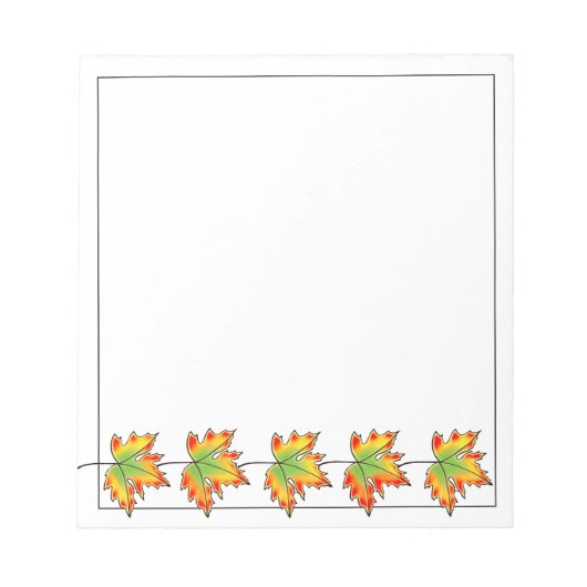 Bloc-note Feuilles d'érable multicolores (Devant)