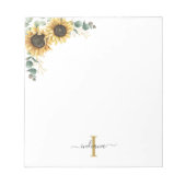 Bloc-note Feuilles d'Eucalyptus Tournesol Monogramme Écritur (Devant)