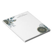 Bloc-note Feuilles D'Or Bleu Géométrique Turquoise Du Bureau (Incliné)