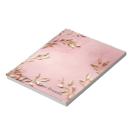 Bloc-note Feuilles d'or rose (Tourné)