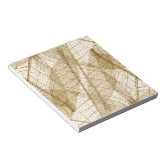 Bloc-note Feuilles en dentelle beige crème pâle (Incliné)