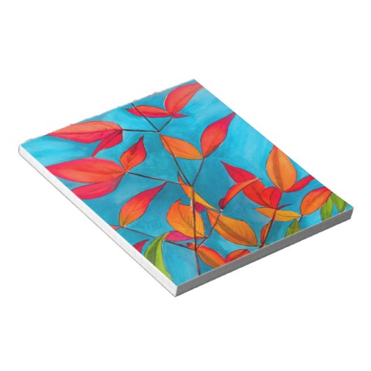 Bloc-note Feuilles orange Art à l'aquarelle originale Automn (Incliné)