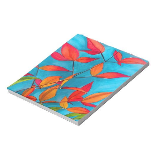 Bloc-note Feuilles orange Art à l'aquarelle originale Automn (Tourné)