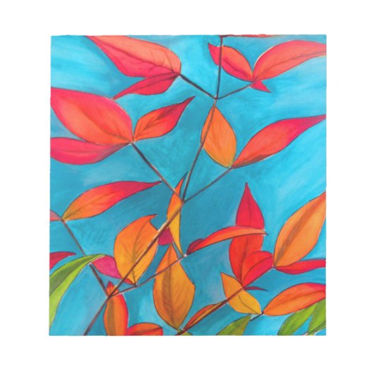 Bloc-note Feuilles orange Art à l'aquarelle originale Automn (Devant)