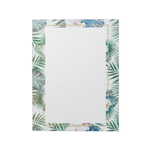 Bloc-note Feuilles tropicaux et fleurs d'orchidées (Tourné)