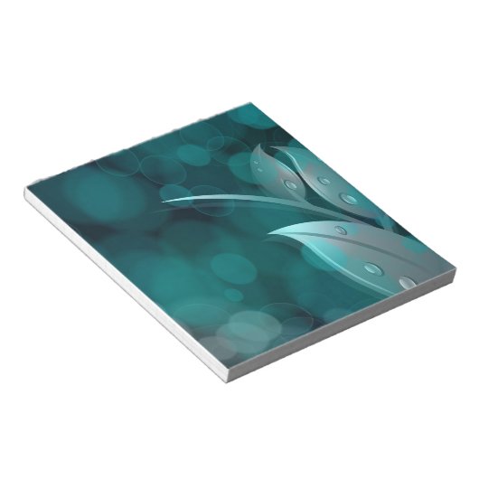 Bloc-note Feuilles turquoise Bokeh (Incliné)