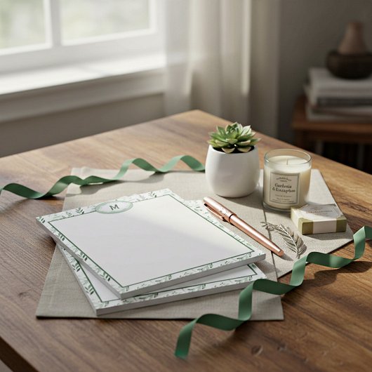 Bloc-note Feuilles vertes personnalisées