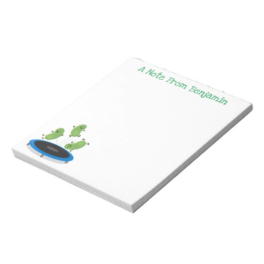 Bloc-note Fèves mignonnes saut trampoline dessin animé illus (Tourné)