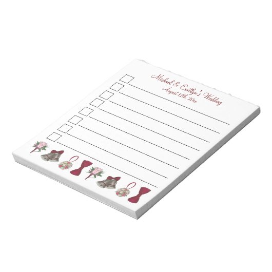 Bloc-note Fiançailles mariage Fête des mariées Bouquet Bells (Tourné)