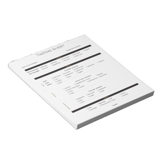 Bloc-note Fiche dégustation de Champagne & Vins Étincelants (Incliné)