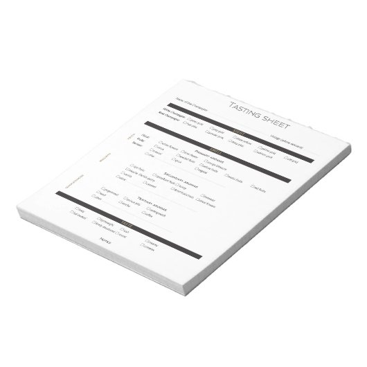 Bloc-note Fiche dégustation de Champagne & Vins Étincelants (Tourné)