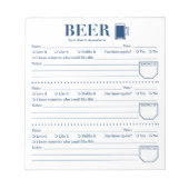 Bloc-note Fiche d'évaluation de l'amateur de bière (Devant)