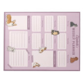 Bloc-note Fiche du planificateur hebdomadaire du chien (Devant)