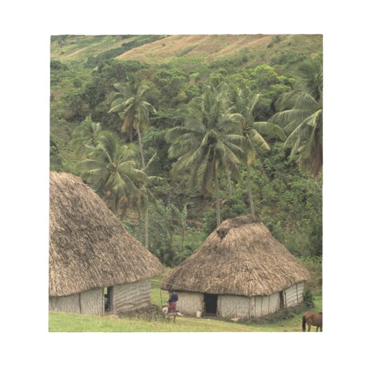 Bloc-note Fidji, Viti Levu, Navala, maisons traditionnelles (Devant)