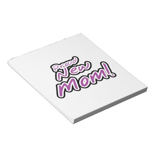 Bloc-note Fier Nouveau maman Cadeaux de texte noir et pourpr (Incliné)