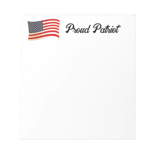 Bloc-note Fier Patriot Drapeau Américain, Fête de l'Indépend (Devant)
