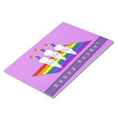 Bloc-note Fierté des chats LGBT avec drapeau arc-en-ciel (Incliné)