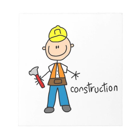 Bloc-note Figure de stylet de construction (Devant)