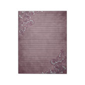 Bloc-note Filigree blanc sur papier bordeaux dénudé (Tourné)