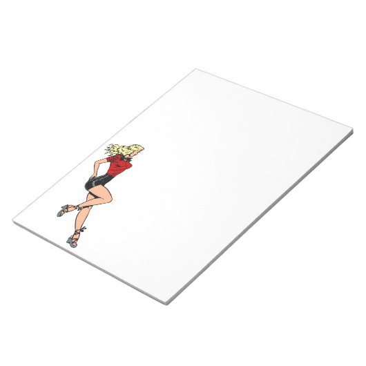 Bloc-note Fille au charme rétro à côté, Blond Blombshell (Incliné)